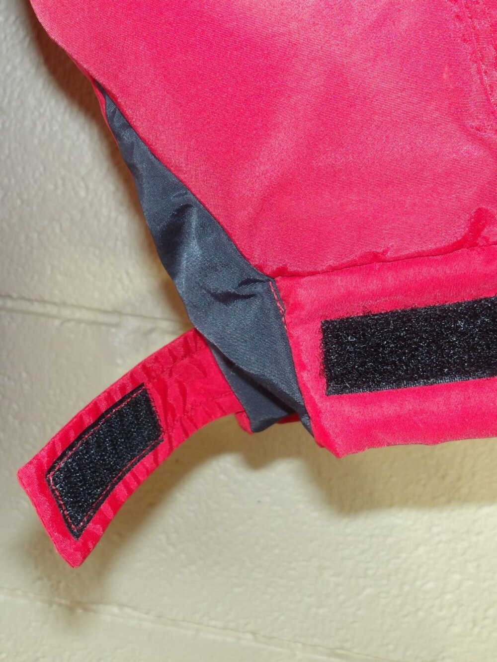 SJB Womens Red Black Hooded Parka Zip Pockets Drawstring Waist Adjustable Sleeve - Picture 4 of 16